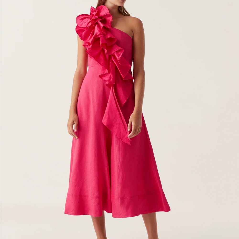 Adelia Ruffle Midi Dress